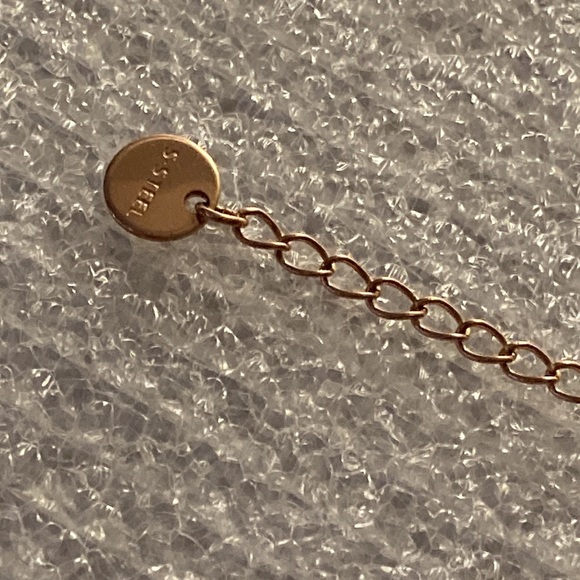 NWOT - Stainless Steel Cute Heart Rose Gold Tassel Bohemia Choker Necklace Set - Picture 12 of 16